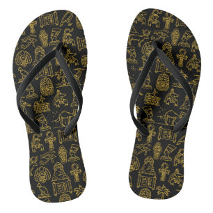 Chanclas Patrón de símbolos jeroglíficos egipcios