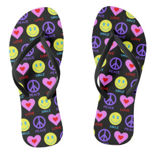 Chanclas Patrón de sonrisa de amor de paz