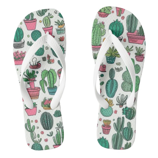 Chanclas Patrón de Suculentas de Cactus (Plantilla)