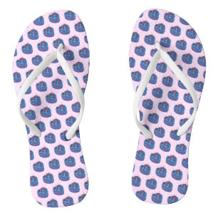 Chanclas Patrón de tarta de corazón púrpura