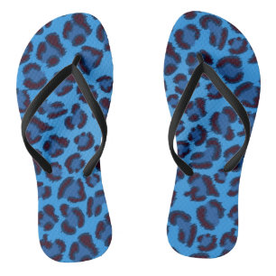 Chanclas patrón de textura de leopardo azul