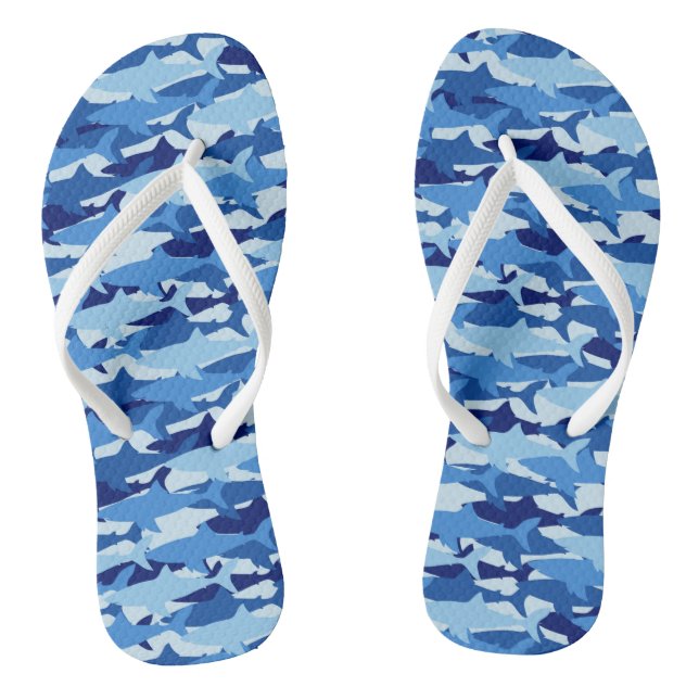 Chanclas Patrón de tiburón azul (Plantilla)