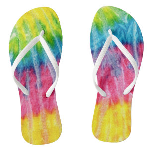 Chanclas Patrón de tinte Hippie Estilo Tie Tye Patrón Flip 