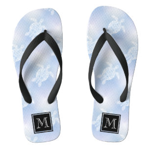 Chanclas Patrón de tortugas azules