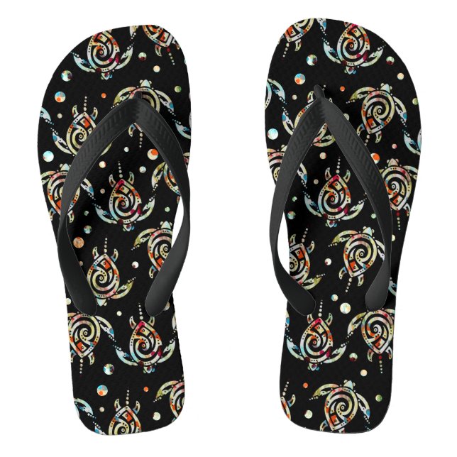 Chanclas Patrón de tortugas marinas chamánicas + la espalda (Plantilla)