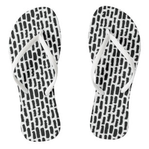 Chanclas Patrón de trazos de pincel negro