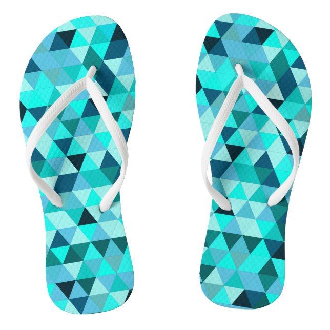 Chanclas Patrón de triángulos Verde azulados modernos (Plantilla)