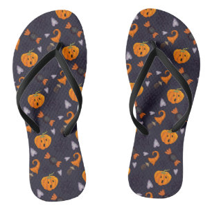 Chanclas Patrón de vacaciones de dulces de calabaza de Icon
