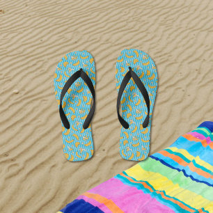 Chanclas Patrón de vector de franja de plátano Azul turqu