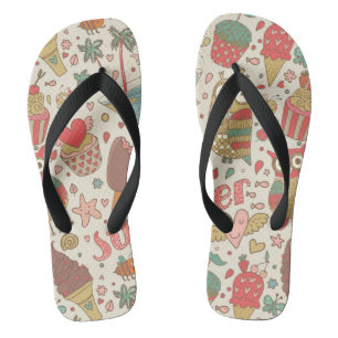 Chanclas Patrón De Verano Con Helado