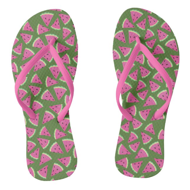 Chanclas Patrón de verano de sandía tropical (Plantilla)