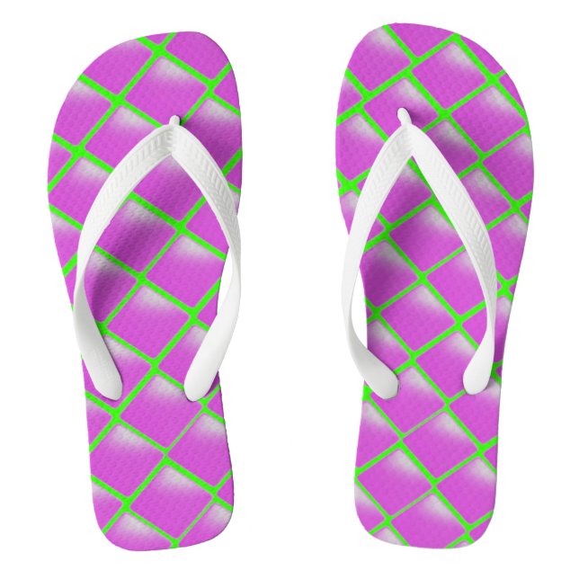 Chanclas Patrón de Verde Lima y Púrpura (Plantilla)