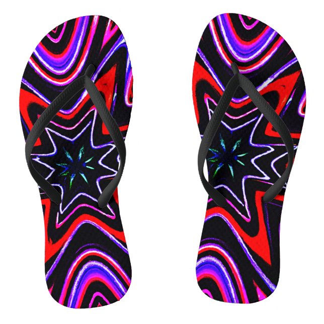 Chanclas Patrón de vibraciones neonesas coloridas (Plantilla)