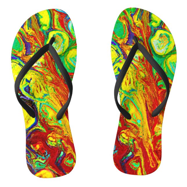 Chanclas Patrón de Viveza Colorida (Plantilla)