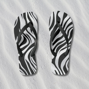 Chanclas Patrón de zebra de impresión animal Flip Flags