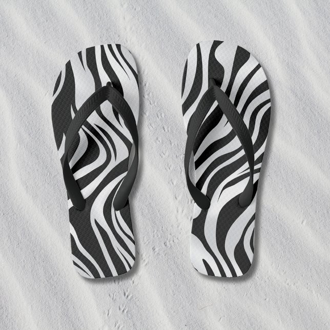 Chanclas Patrón de zebra de impresión animal Flip Flags (Zebra Stripes Print Flip Flops)