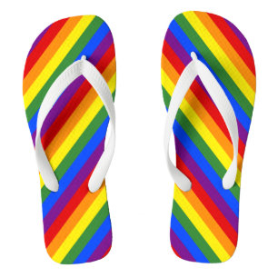 Chanclas Patrón diagonal de raya arcoiris Orgullo LGBT
