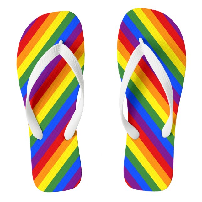 Chanclas Patrón diagonal de raya arcoiris Orgullo LGBT (Plantilla)