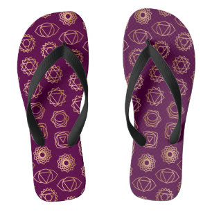 Chanclas Patrón elegante de Chakra verde morado y morado