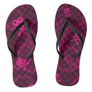 Chanclas Patrón Emo Rosa Con Círculos