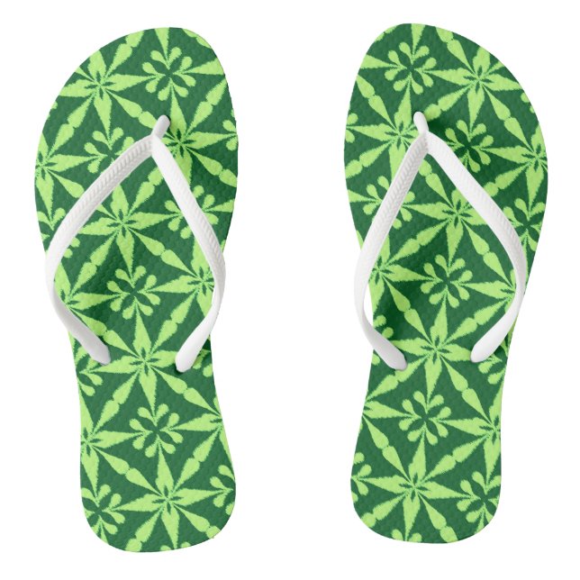 Chanclas Patrón Estrella Ikat - Verde oscuro (Plantilla)