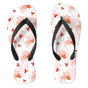 Chanclas Patrón Fénix Bird Y Phoenix Flower Seamless