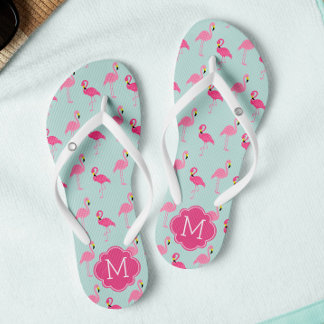 Chanclas Patrón Flamingos de bonito Monogramado