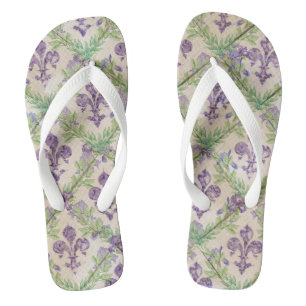 Chanclas Patrón Fleur-de-lis - Iris acuarela