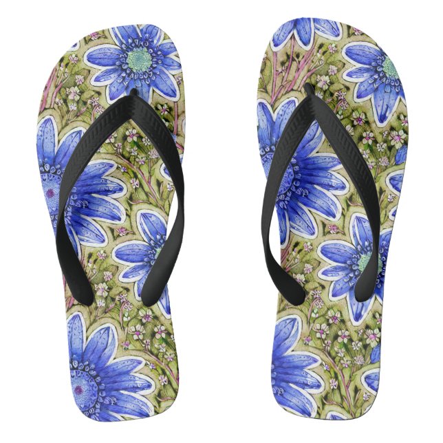 Chanclas Patrón Floral   (Plantilla)