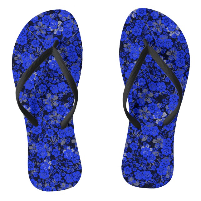 Chanclas Patrón floral 15.blue.bx4 Negro BG (Plantilla)