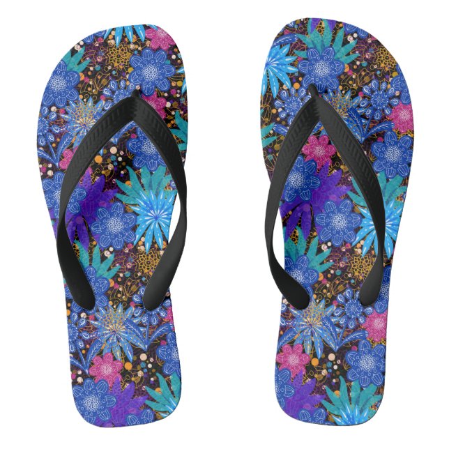 Chanclas Patrón floral azul | Hermoso (Plantilla)