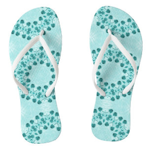 Chanclas Patrón floral, azul Verde azulado