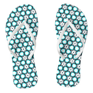 Chanclas Patrón floral azul y blanco Aqua Flip Flops