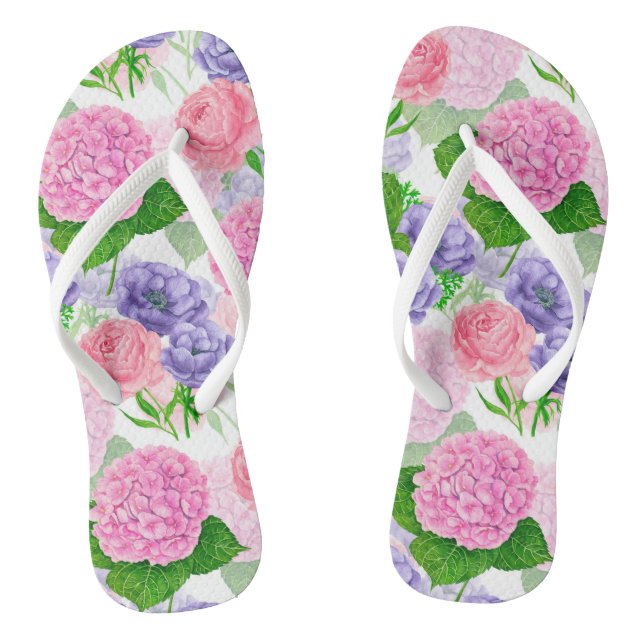Chanclas Patrón floral de acuarela (Plantilla)