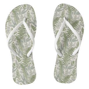 Chanclas Patrón floral de Green Leafy Garden