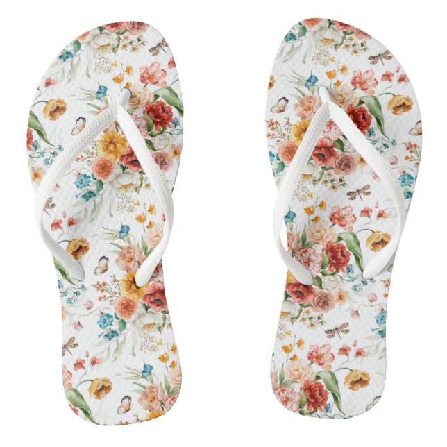 Chanclas Patrón floral de jardín (Plantilla)