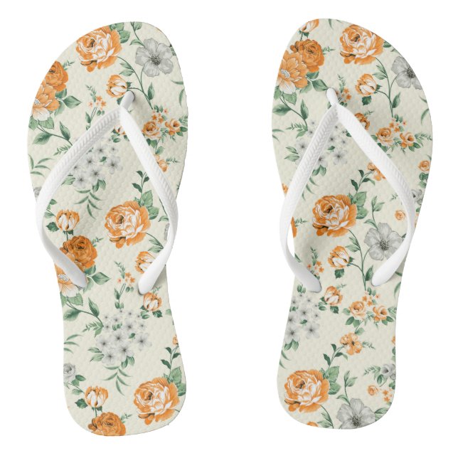 Chanclas Patrón floral de jardín amarillo suave (Plantilla)