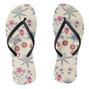 Chanclas Patrón floral de margarita de William Morris rojo 