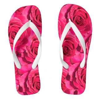 Chanclas Patrón floral de rosas rojas rojas