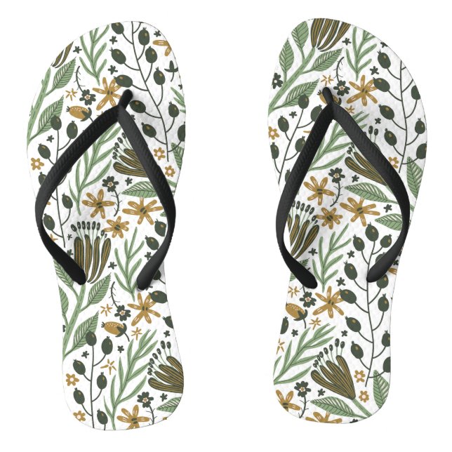 Chanclas Patrón floral de sueño verde (Plantilla)
