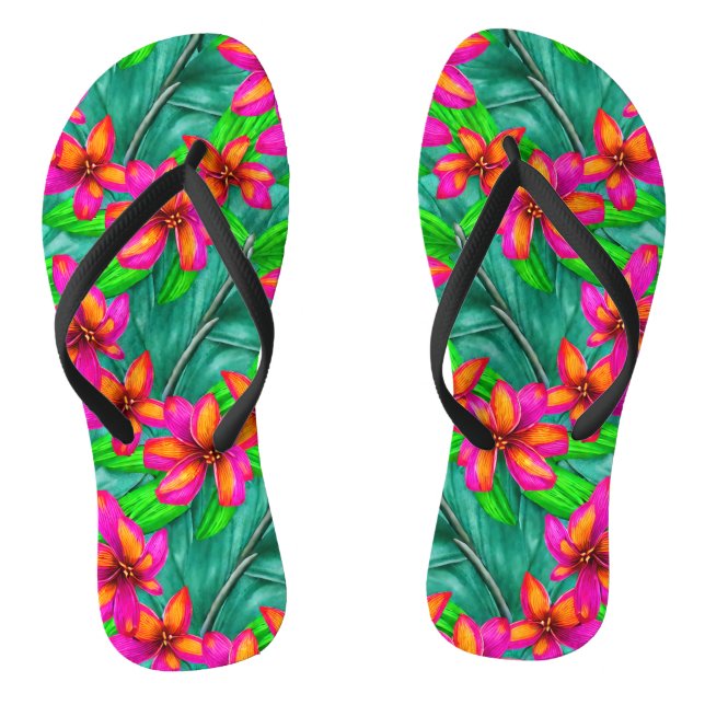Chanclas Patrón floral del paraíso tropical (Plantilla)