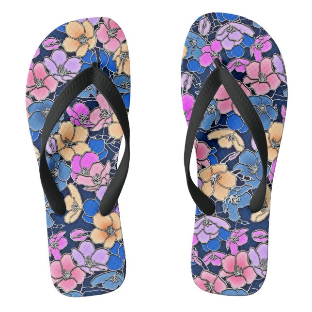 Chanclas Patrón floral estilístico 46 (Plantilla)