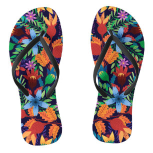 Chanclas Patrón floral exótico colorido-32436