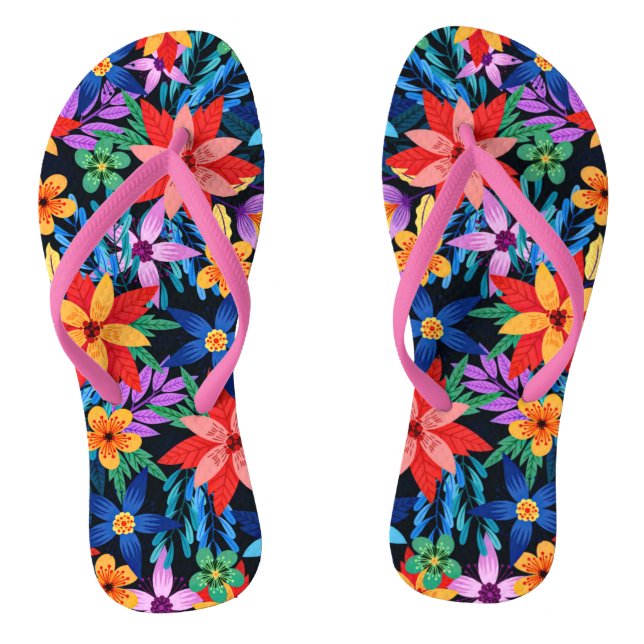 Chanclas Patrón floral exótico colorido-68578 (Plantilla)
