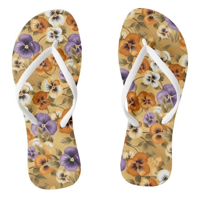 Chanclas Patrón floral pansy (Plantilla)