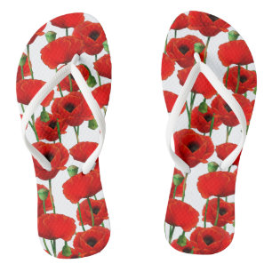 Chanclas Patrón floral Red Poppies