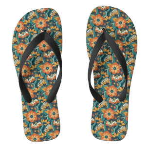 Chanclas Patrón floral retro
