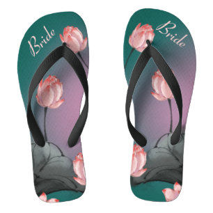 Chanclas Patrón floral retro Lotus Boda novia