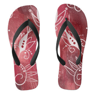 Chanclas Patrón floral rojo