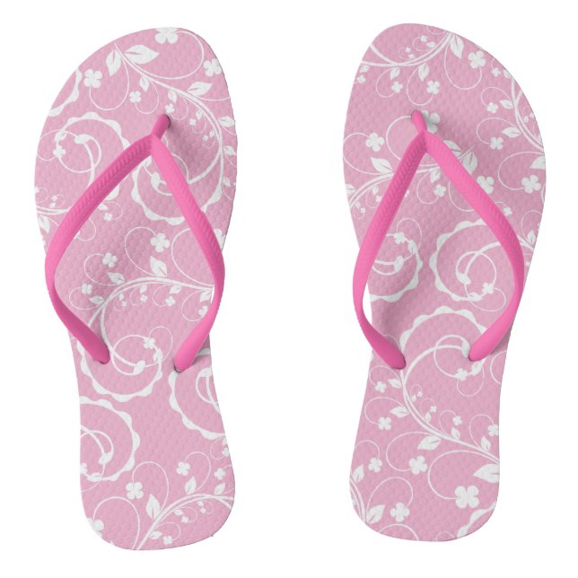 Chanclas patrón floral rosa (Plantilla)